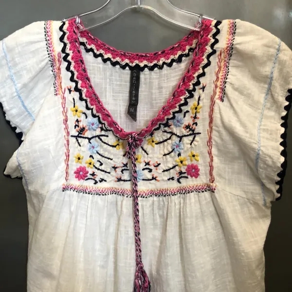 BanJara Embroidered Peasant top S - Image 5