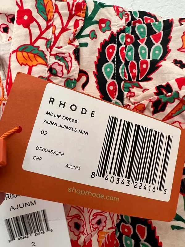NWT Rhode Millie Mini‎ Dress Aura Jungle Print 100% Organic Cotton Size 2 - Image 11
