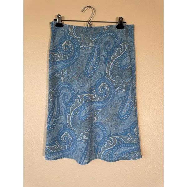 Vintage Blue Paisley Slip Mini Skirt Womens S Y2K 90s Summer Casual Girly - Image 10