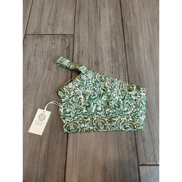 Hyacinth House Green Floral Gina Crop Top One Shoulder Tuckernuck Womens 2XS NWT - Image 4