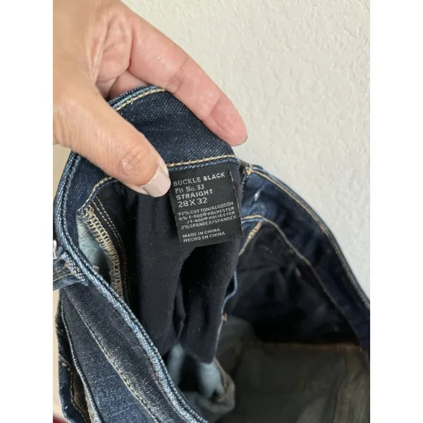 Buckle Black Jeans Fit No.53 Straight Women’s 28x32 Dark Wash Mid Rise Stretch - Image 14