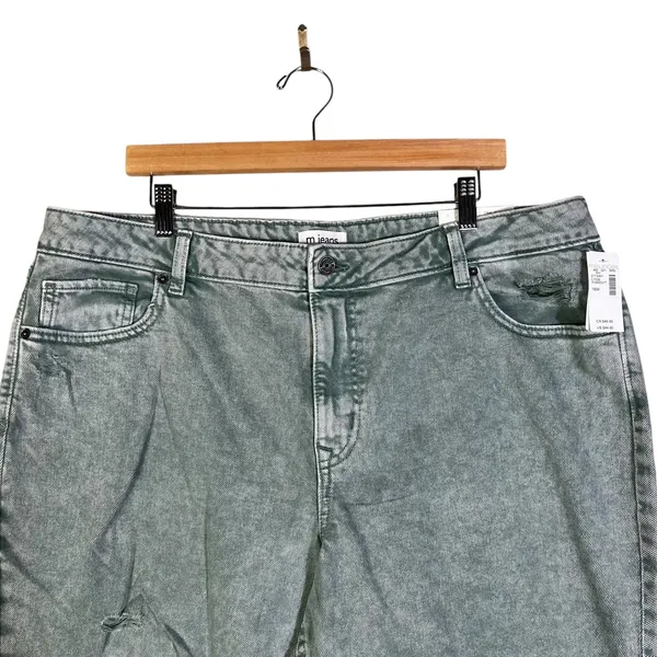 NWT M Jeans by Maurices 18W Straight Crop Jeans High Rise Distressed Acid Wash - Image 2