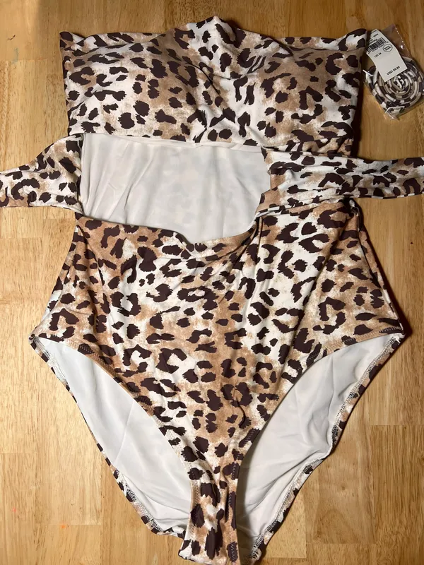 Aerie One Piece Full Coverage Swimsuit Animal Print Medium BNWTS $59.96 - Image 6