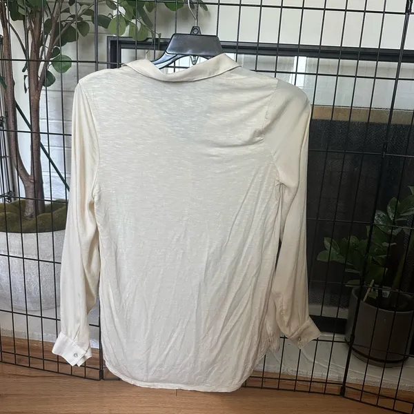 last chance Dolan Cream Button Down Shirt with Notched Collar - Image 7
