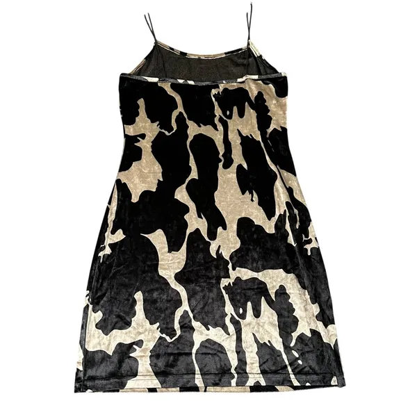 Cider Womens Small Black Patterned Print Mini Dress Spaghetti Straps‎ Pullover - Image 6