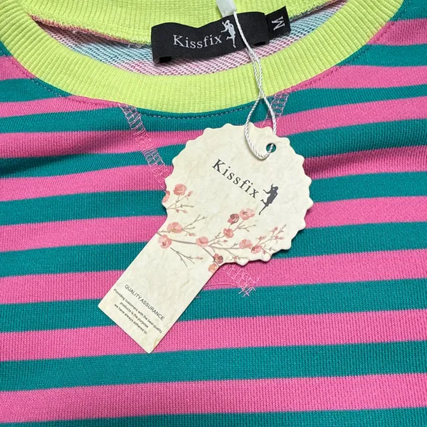 Kissfix multicoloured striped sweatshirt Size M #kawaii #pastel - Image 3