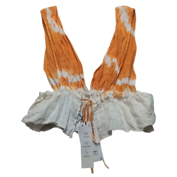 Zara Linen Crop Top Tie Dye Sleeveless Women's Size Small NEW NWT - Image 4