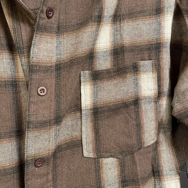 Baylor Brown Flannel Fall Winter Button Down Flannel Small NWT - Image 3