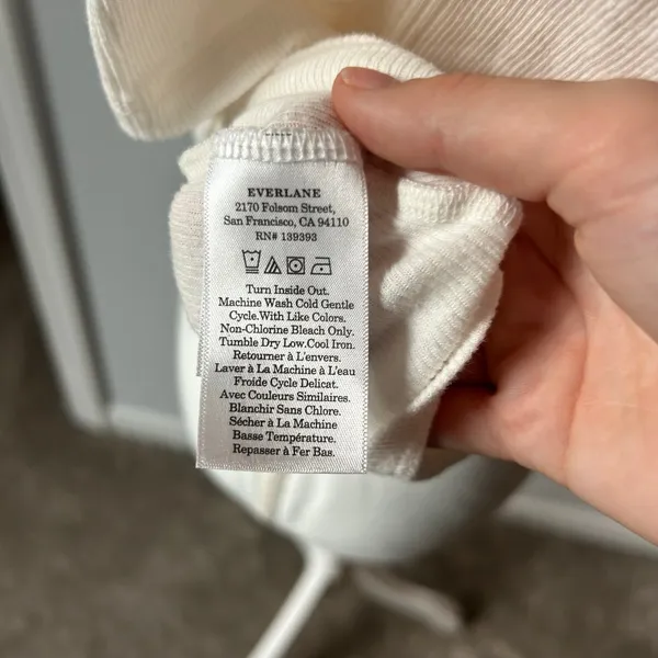 Everlane Pointelle Knit White Cotton Granny Core Cotton Basic Size Large - Image 9