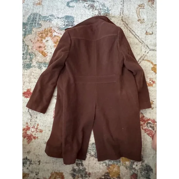 Ined Brown Wool Blend Single Breasted Coat Martingale Back Size 2 Made in Japan - Image 6