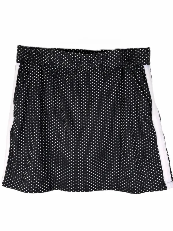 TALBOTS Athletic Skort Black with White Polka Dots & Side White Stripe Medium - Image 2
