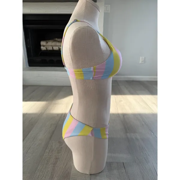 Womens small striped swim suit - Image 4