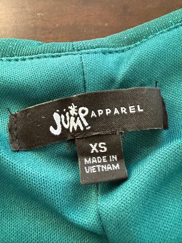 Vintage Y2K Jump Apparel Green Glitter Ruched Long Sleeve Mini Dress XS - Image 9