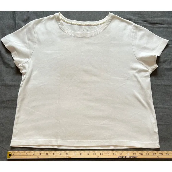 White Stag Women XL White Short Sleeve Crew Neck 100% Cotton T-Shirt - Image 13