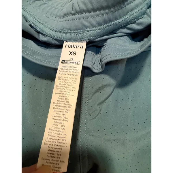 Halara Women's Sz XS High Waist Eyelet 2-in-1 Zip Hem Running Joggers Stone Blue - Image 11