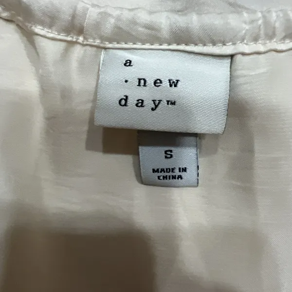 A New Day One Shoulder Satin Top Cream Women’s S NWT - Image 3