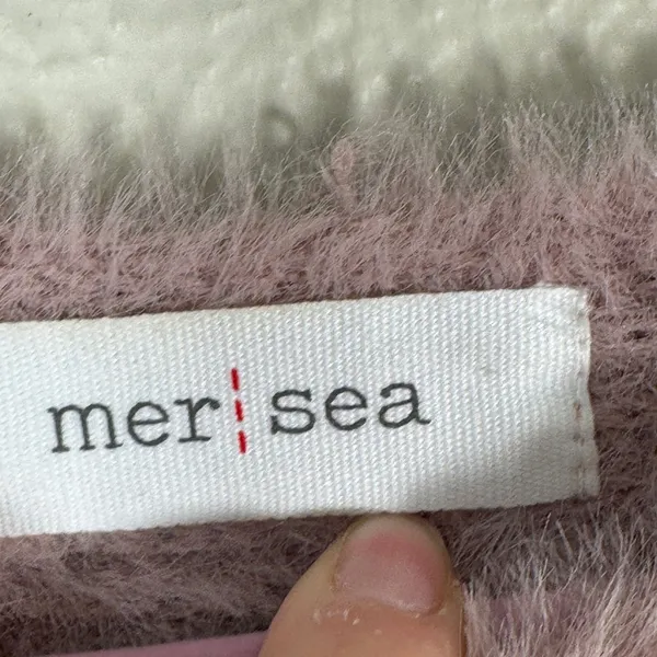 Mer Sea Pink Fuzzy Oversized Sweater Womens S/M Cozycore Slouchy Luxury Soft - Image 8