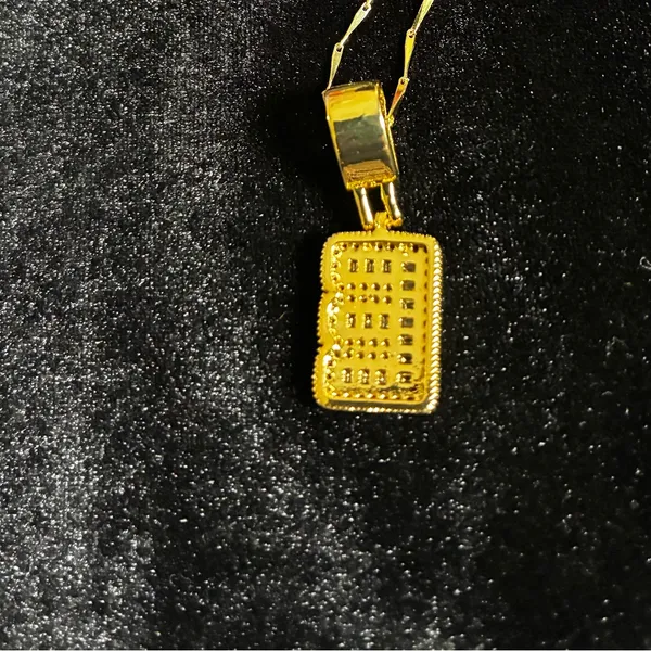 New Iced Out Baguette Initial “E” Pendant Necklace 18-20” - Image 3