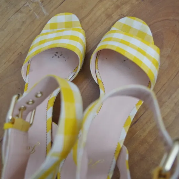 J Crew Strappy Stipe Sandal Style Heels Size 9.5 - Image 6