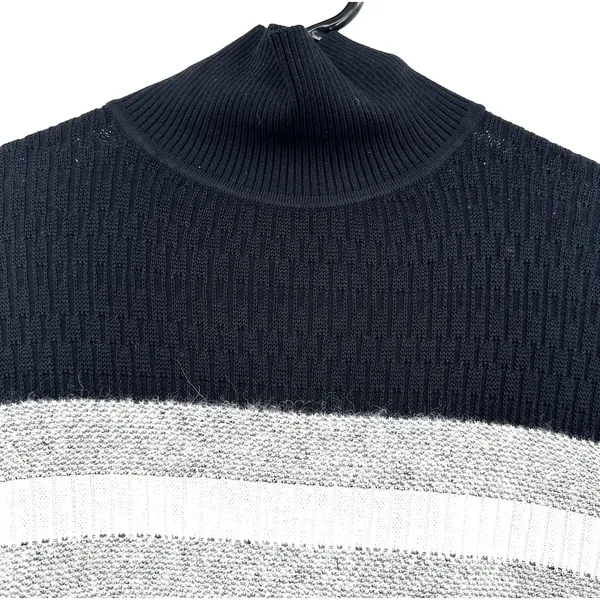 Theory Size Small Pullover Crop Sweater Turtleneck Silk Alpaca Blend Black Gray‎ - Image 3