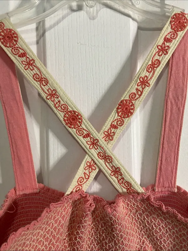 Miss Me Coral Pink Embroidered Sundress - Image 4