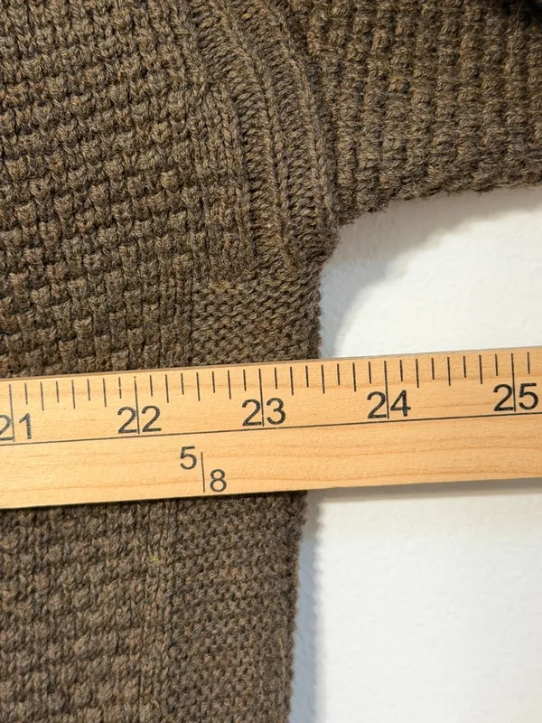 Free People Beach Turtleneck Knit Sweater Size Small Oversized Brown Fall - Image 6