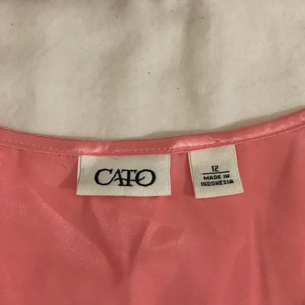 2000s Y2K Coquette Pink satin camisole sleeveless blouse with lace detailing V-neck lingerie style top Excellent condition measurement in pics-Size 12/L - Image 6