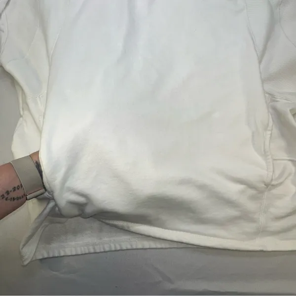 FP Movement Free People White French Terry V-Neck Oversized Polo Sweatshirt Lg - Image 5