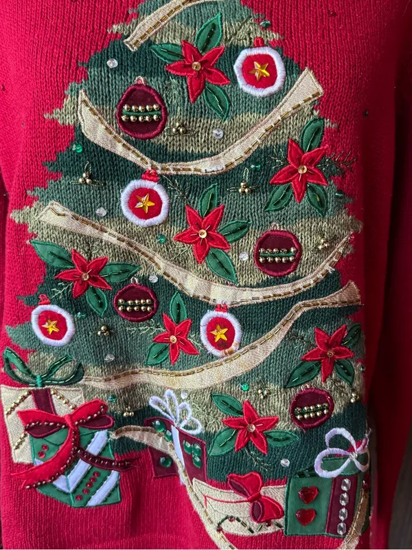 Vintage tiara international ugly Christmas sweater large - Image 7