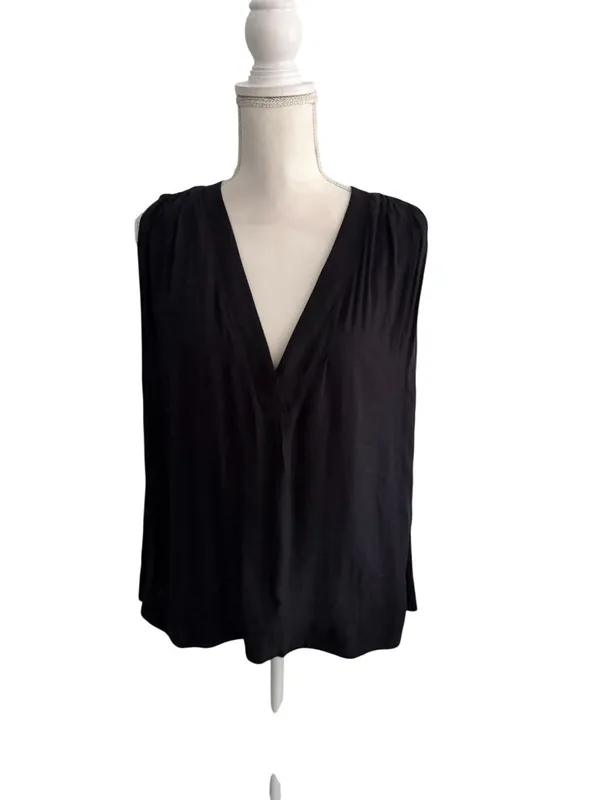 FREE PEOPLE Black Swing Linen Blend Tank Top Size Medium - Image 3