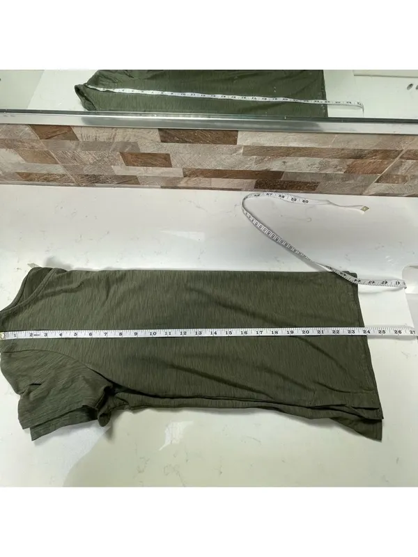ST. Tropez West women basic t-shirt khaki olive cotton blend Sz XS - Image 7