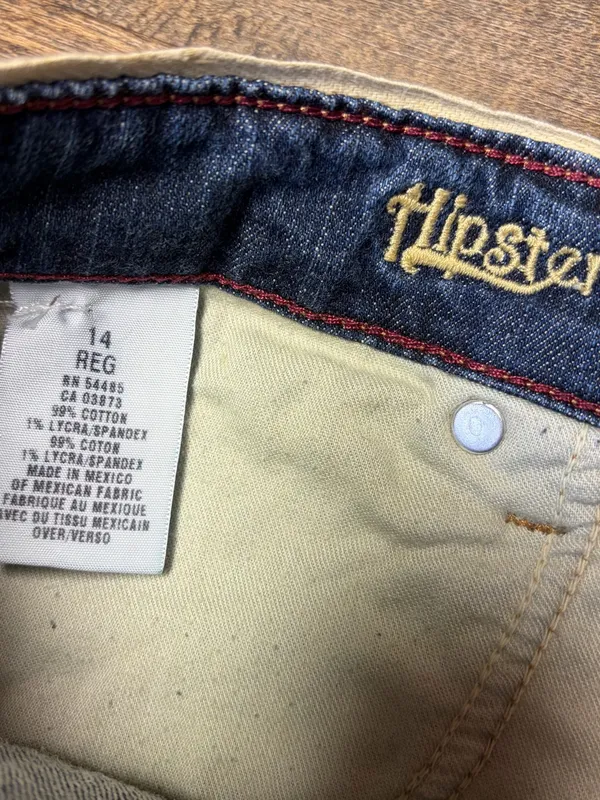 Vintage Y2K American Eagle AE Hipster Jeans Womens 14 Low Rise Flare Boho 2000s - Image 10