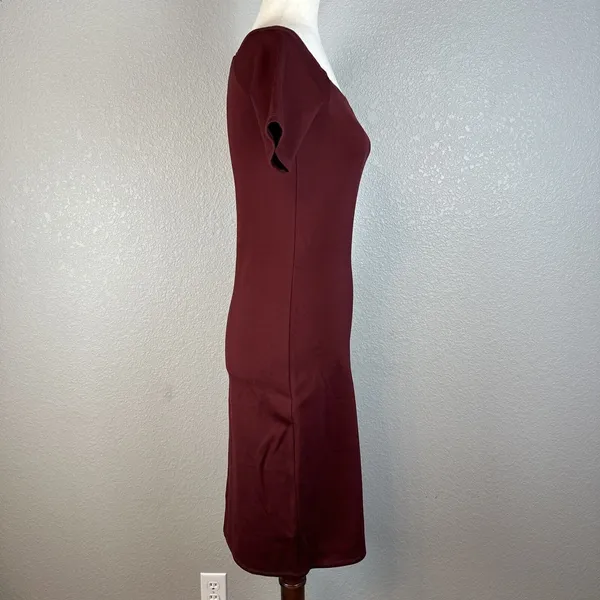 Reformation Bodycon Square Neck Mini Dress Size M Maroon Wine Red‎ Short Sleeve - Image 5