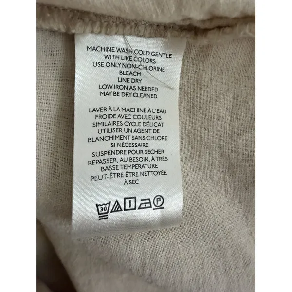 Free People We Are Free Made For Sun Linen Shirt Wet‎ Plaster Women's Size Small - Image 10