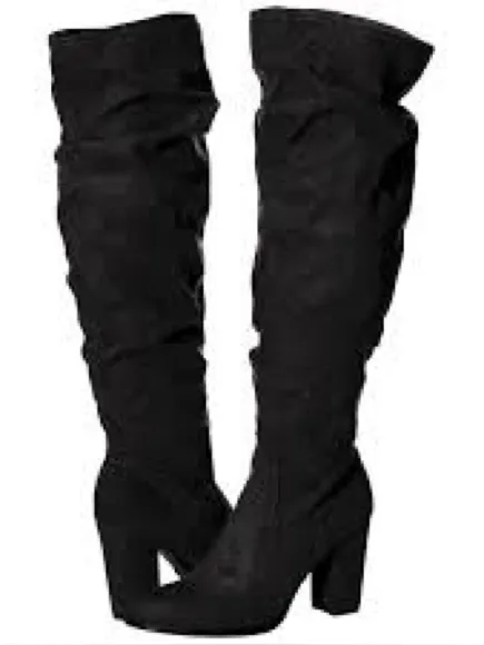 Madden Girl Black Over-the-Knee Block Heel Boots - Image 2
