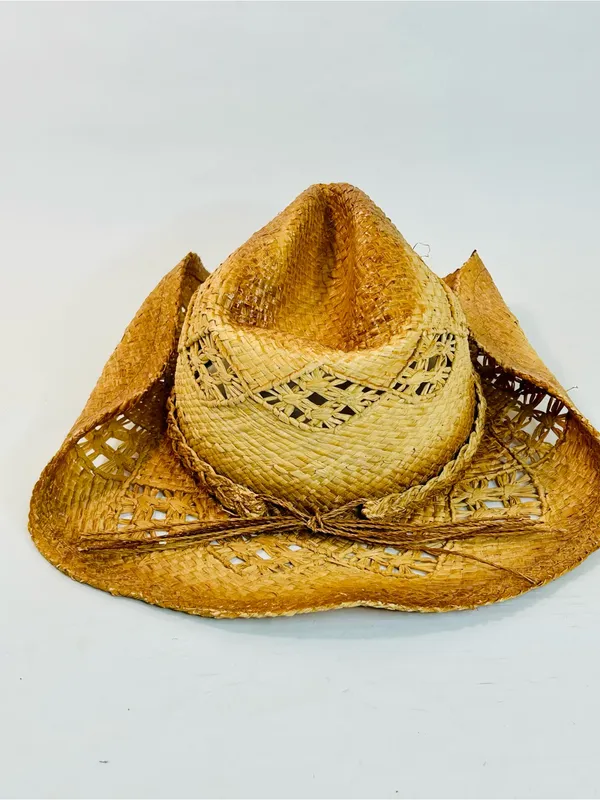 Scala Women’s Cattlemen Western Hat, 100% Rafia with Turquoise Beaded Design, OS - Image 7