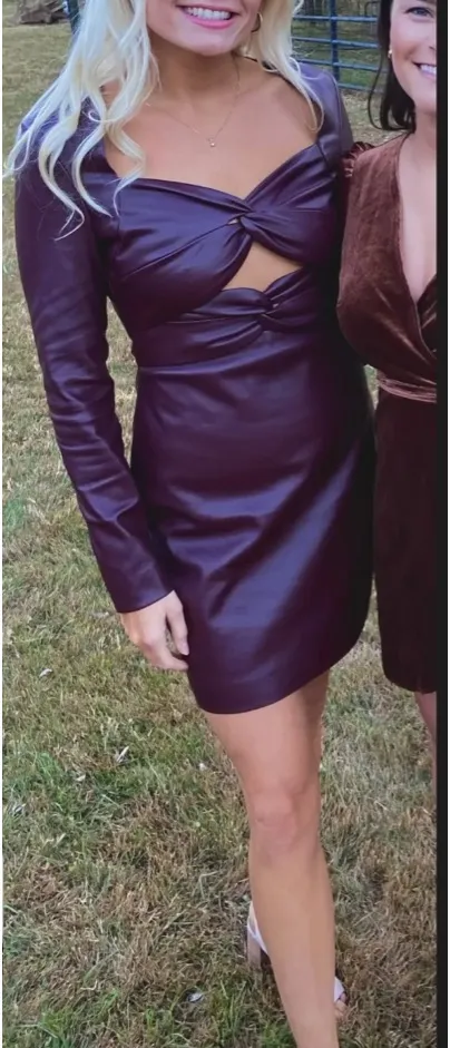 One33 Social Faux Leather Twist Dress - Image 4