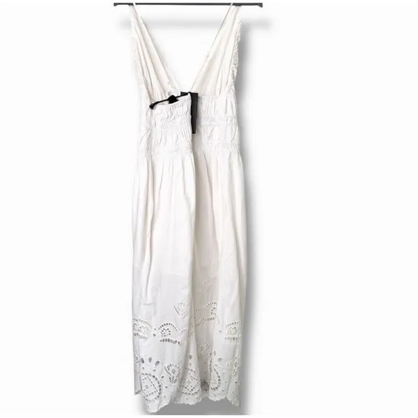 ✨Future Collective - Women's Eyelet Maxi A-Line Cream Sz Large Dress✨ - Image 7