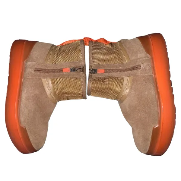 UGG Classic Tech Mini Chestnut Boots Rubber Soles Sherpa Lined Suede‎ Zip Size 9 - Image 6