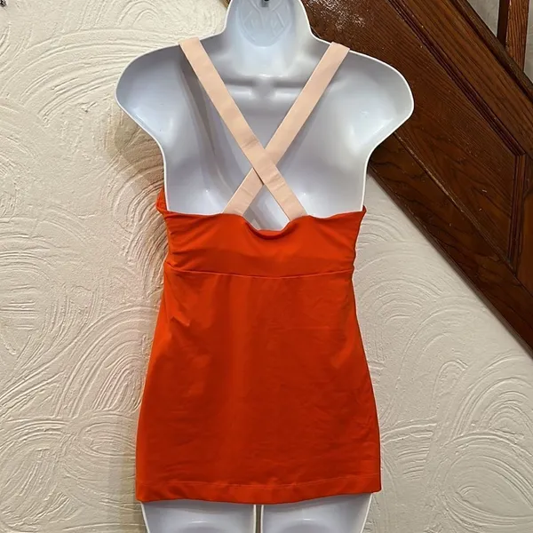 ‎Patagonia Orange Pink Crisscross Back Workout Tank Top M - Image 2
