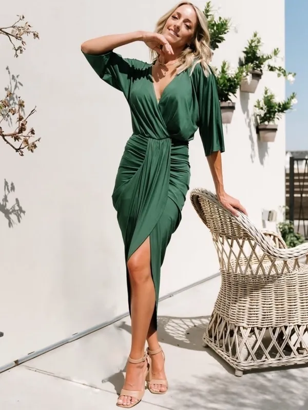 Baltic Born Mimi Midi Dress Hunter Green 3X - Image 3