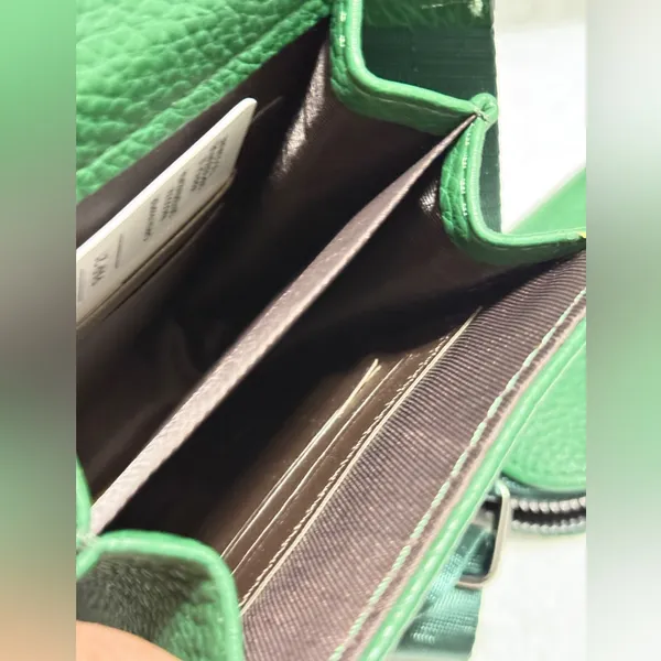Green Synthetic Leather Crossbody Bag with Removable coin purse/or AirPods case - Image 8