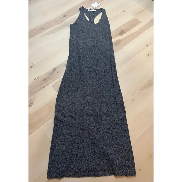 Anthropologie NWT Rumored Women Medium Smoke Heather Lakeville Knit Maxi Dress - Image 7
