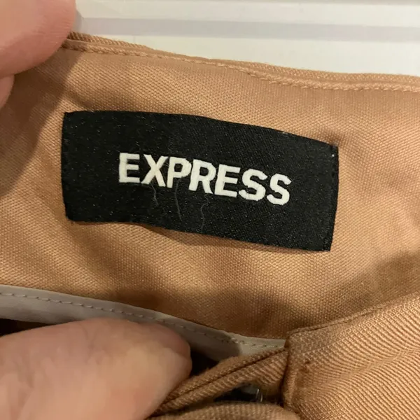 Express cropped wide leg high rise pants lightweight‎ tan womens size 8 business - Image 3