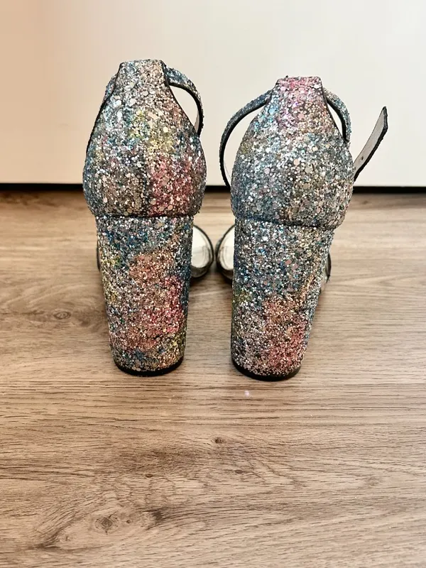 Steve Madden Carrson Multi Glitter Ankle Strap Heels Size 7.5 - Image 8