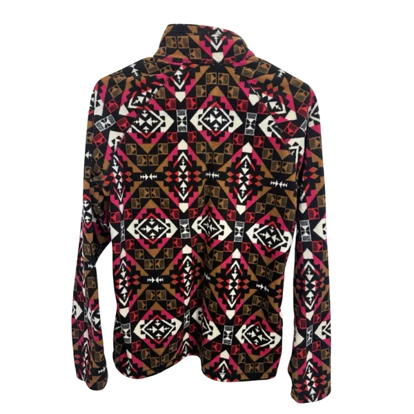 Eddie Bauer Southwestern Aztec Print Fleece Quarter Zip Size Medium - Image 3