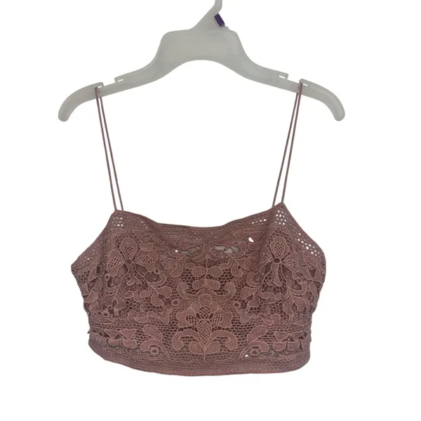 Free People FP One Lyra Bralette Crochet Lace Floral Small Boho Festival - Image 2