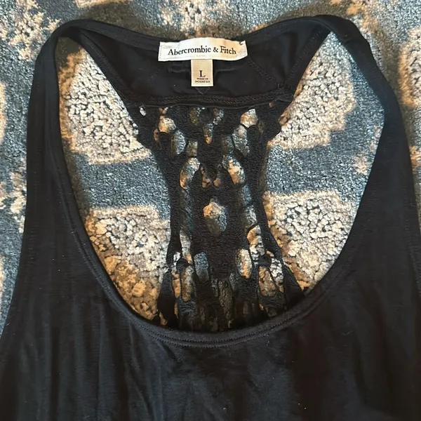 Abercrombie tank maxi dress racerback lace back Large unlined stretchy L - Image 4
