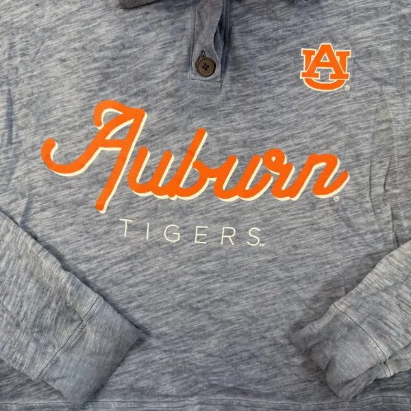 Auburn Tigers Rivalry Threads Women's Small Cropped Long Sleeve Henley Shirt - Image 4