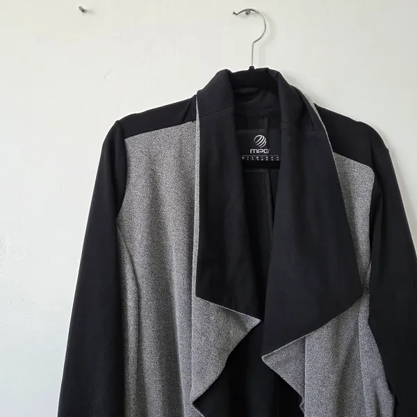 MPG Cardigan Shrug Loungewear Comfy Layered Oversized Lagenlook Black Large - Image 3